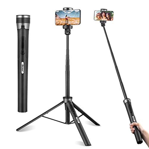 Eicaus 60'' Selfie Stick Tripod with Wireless Remote, Cell Phone Stand for Video Recording, Vlogging, Lightweight Portable Travel Tripod for iPhone, Android