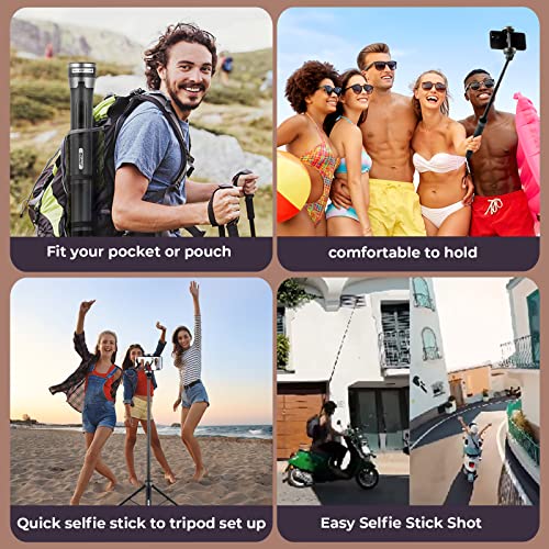 Eicaus 60'' Selfie Stick Tripod with Wireless Remote, Cell Phone Stand for Video Recording, Vlogging, Lightweight Portable Travel Tripod for iPhone, Android