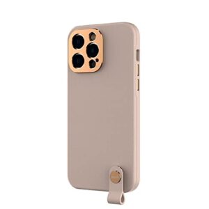 Moshi Altra Crossbody Case with Detachable Quick-Buckle Design (for iPhone 14 Pro 6.1 in) MagSafe Compatible, Aluminum Lens and Buttons [Crossbody and Wristlet Strap Sold Separately], Champagne Pink