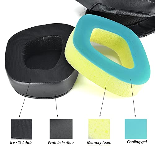 Void RGB Ear Pads defean Replacement Ear Cushion Cover Compatible with Corsair Void RGB Elite USB Premium Gaming Headset,High-Density Noise Cancelling Foam (Black Cooling-Gel)