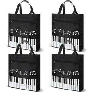 4 pcs small piano music bag piano keys handbag reusable tote bag shoulder shopping bag book bag tote for piano music teacher gifts