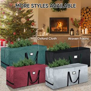 BALEINE 9 ft Christmas Tree Storage Bag, Heavy Duty Extra Large Artificial Christmas Tree Bag with Reinforced Handles and Dual Zippers Wide Opening (Red, 9 ft)