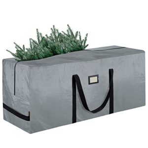 baleine 7.5 ft christmas tree storage bag, heavy duty extra large artificial christmas tree bag with reinforced handles and dual zippers wide opening (gray, 7.5 ft)