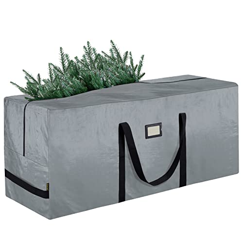 BALEINE 7.5 ft Christmas Tree Storage Bag, Heavy Duty Extra Large Artificial Christmas Tree Bag with Reinforced Handles and Dual Zippers Wide Opening (Gray, 7.5 ft)