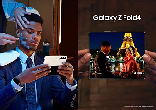Galaxy Z Fold 4 Cell Phone, Factory Unlocked Android Smartphone, 256GB, Flex Mode, Dual Sim (1x eSim + 1x Nano) Multi Window View, Foldable Display, Korean International Version, Beige