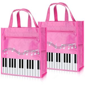 cunno 2 pcs piano keys handbag small piano music bag reusable tote bag shoulder shopping bag book bag tote for piano music teacher gifts