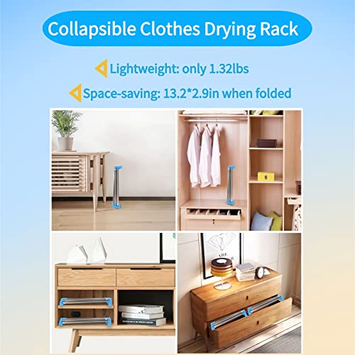 Portable Travel Garment Rack, Stainless Steel Foldable Mini Drying Clothes Rack for Travel, Camping, Hotel Room, Laundry, Dance, Indoor, Outdoor (A-Regular Compact)