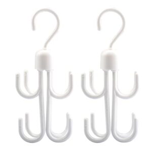 defutay belt hanger scarf tie rack holder hook, 2 pcs hangers for closet,360 degree rotating closet clothes hangers with 8 claws for hanging, scarf,hats, towels,bags, shoes,ties