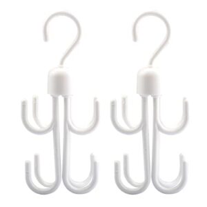 DEFUTAY Belt Hanger Scarf Tie Rack Holder Hook, 2 PCS Hangers for Closet,360 Degree Rotating Closet Clothes Hangers with 8 Claws for Hanging, Scarf,Hats, Towels,Bags, Shoes,Ties