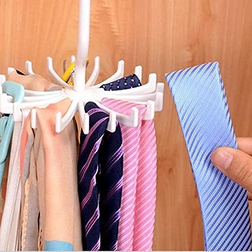 DEFUTAY Belt Hanger Scarf Tie Rack Holder Hook, 2 PCS Hangers for Closet,360 Degree Rotating Closet Clothes Hangers with 20 Claws for Hanging, Scarf,Hats, Towels,Bags, Shoes,Ties