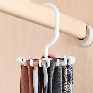 DEFUTAY Belt Hanger Scarf Tie Rack Holder Hook, 2 PCS Hangers for Closet,360 Degree Rotating Closet Clothes Hangers with 20 Claws for Hanging, Scarf,Hats, Towels,Bags, Shoes,Ties