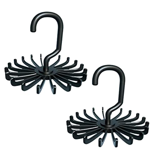 DEFUTAY Belt Hanger Scarf Tie Rack Holder Hook, 2 PCS Hangers for Closet,360 Degree Rotating Closet Clothes Hangers with 20 Claws for Hanging, Scarf ,Hats, Towels,Bags, Shoes,Ties