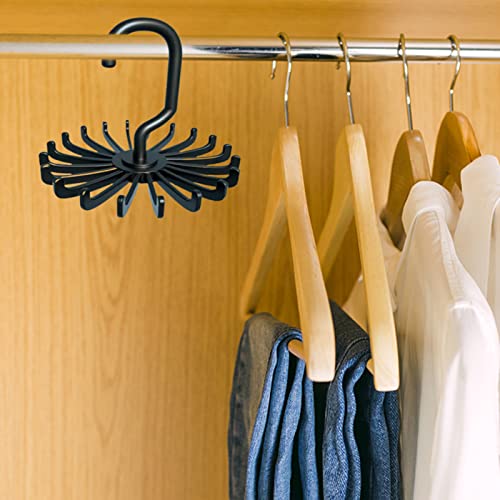 DEFUTAY Belt Hanger Scarf Tie Rack Holder Hook, 2 PCS Hangers for Closet,360 Degree Rotating Closet Clothes Hangers with 20 Claws for Hanging, Scarf ,Hats, Towels,Bags, Shoes,Ties