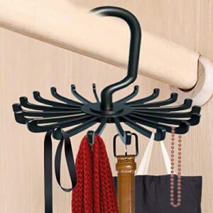 DEFUTAY Belt Hanger Scarf Tie Rack Holder Hook, 2 PCS Hangers for Closet,360 Degree Rotating Closet Clothes Hangers with 20 Claws for Hanging, Scarf ,Hats, Towels,Bags, Shoes,Ties