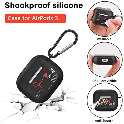 AirPod 3rd Generation Case Hot Sports Shoes Brand Creative Painted Soft Silicone Shockproof Cover Compatible with AirPods Case 3rd Generation 2021 (Black)