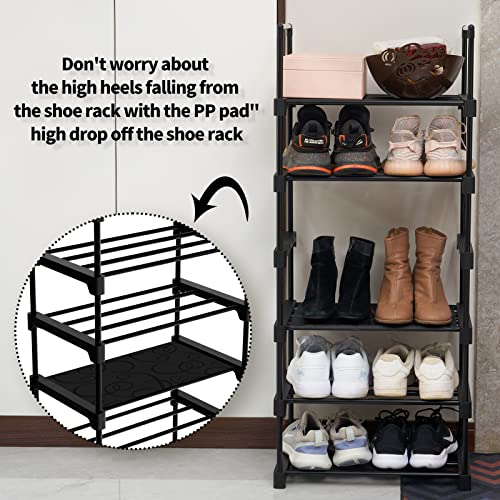YIHATA Shoe Rack Organizer, 9 Tiers Large Shoe Storage Shelf, 28-32 Pairs Shoe Rack for Closet, Space Saving Shoe Stand, DIY Durable Metal Shoe Organizer with Versatile Hooks for Hallway Bedroom