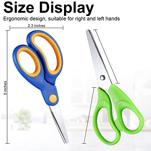 78 Pcs Kids Scissors Bulk 5 Inch Student Scissors Children Blunt Tip Safety Scissors Multipurpose Scissors Rounded Tip Child Scissors for Office Home School Craft Supplies, Multicolor