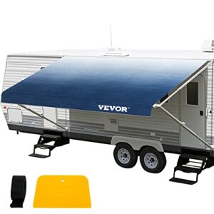 vevor rv awning, 15 ft (fabric size: 14' 2") awning replacement fabric, premium grade waterproof vinyl, universal outdoor canopy rv replacement fabric for camper, trailer,and motor home, slate blue