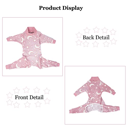 HDKUW Large Dog Coat, Dog Recovery Suit, Anti-Shedding Flannel Dog Pajamas Pjs, After Surgery Dog Onesie, Dog Sweater Outfits for Medium Large Dog Pink 3XL