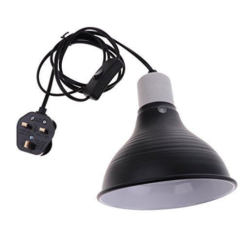 SGerste Dome Lamp Fixture for Reptiles. Heat Lamp UVA UVB Bulb Halogen Bulb & Habitat Lighting Holder UK Plug