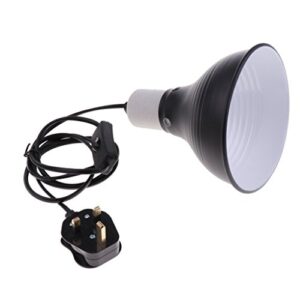 SGerste Dome Lamp Fixture for Reptiles. Heat Lamp UVA UVB Bulb Halogen Bulb & Habitat Lighting Holder UK Plug