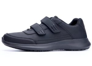 spiez mens waterproof non slip shoes, src certification food service shoes, breathable lightweight slip resistant work shoes black us7.5-12