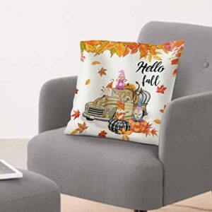 Autumn Gnomes Decorative Throw Pillow Garden Gnome Vintage Standard Size Satin Pillow Shams for Home Sofa Couch Decoration Zippered New Home Owner Gift 18x18