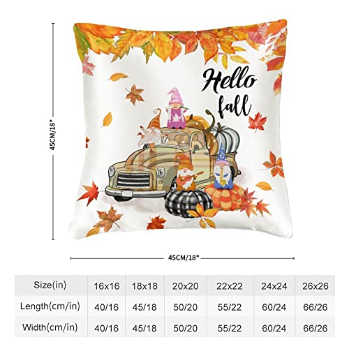 Autumn Gnomes Decorative Throw Pillow Garden Gnome Vintage Standard Size Satin Pillow Shams for Home Sofa Couch Decoration Zippered New Home Owner Gift 18x18