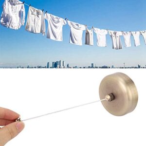 Beufee Retractable Clothesline Clothes Dryer, Stainless Steel Wall Mounted Clothesline Rope Shower Clothes Line for Home Camping Outdoor Indoor(Bronze)