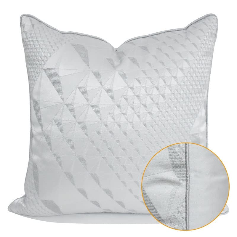 GRETD Grey Geometric Pattern Sofa Pillow Designer Living Room Soft Fashion Bedside Cushion ( Color : A , Size : 50cm*50cm )