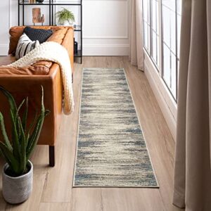 mohawk home nexus modern contemporary abstract light gray 2' x 8' area rug perfect for living room, dining room, office