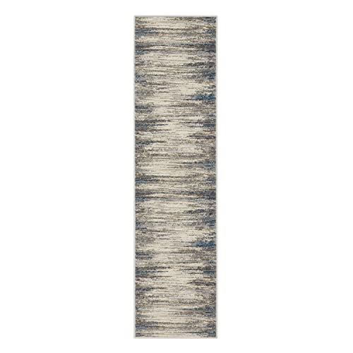 Mohawk Home Nexus Modern Contemporary Abstract Light Gray 2' x 8' Area Rug Perfect for Living Room, Dining Room, Office