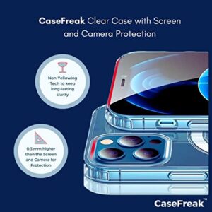 CASEFREAK Clear Case for iPhone 12 Mini with Magnetic Ring, Compatible with Mag-Safe Accessories, Slim Fit Anti-Yellowing Protective Case for iPhone 12 Mini (5.4" Screen)