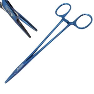 mayo hegar needle holder 7" surgical needle driver with tungsten carbide blue plasma inserts by artman instruments