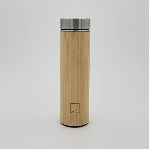 Bamboo bottle with infuser. 17oz. 500ml. Tea lovers gift. Loose leaf tumbler strainer. Travel bottle. Coffee cup, Iced tea tumbler, Hot and cold resistant.