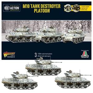 wargames delivered bolt action tank war miniatures - us army m10 tank destroyer platoon, world war 2 miniatures, bolt action us tank model 28mm scale miniature war game by warlord games