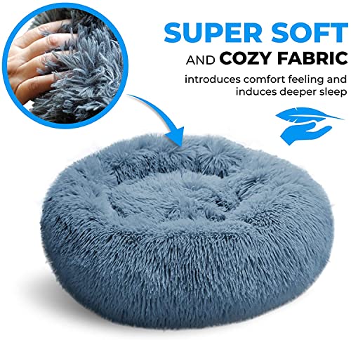 Whiskers & Friends Cat Bed, Cat Beds for Indoor Cats Washable, for Small Cat Bed, Large Cat Bed, Kitten Bed, Small Dog Bed, Anti Anxiety Calming Pet Bed, Cat Beds & Furniture, Round Cat Nest Bed