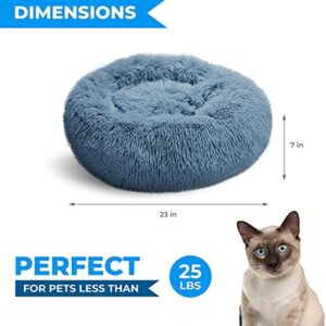 Whiskers & Friends Cat Bed, Cat Beds for Indoor Cats Washable, for Small Cat Bed, Large Cat Bed, Kitten Bed, Small Dog Bed, Anti Anxiety Calming Pet Bed, Cat Beds & Furniture, Round Cat Nest Bed