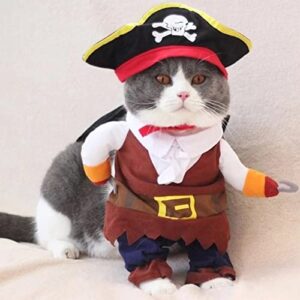 meihejia cat pirate costumes - super cute pet pirate costume for small dogs & cats (small)