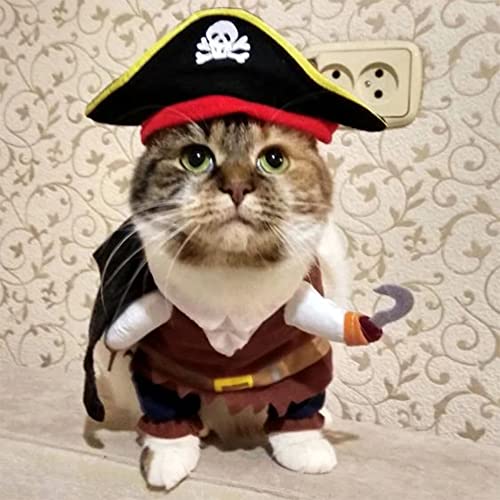 Meihejia Cat Pirate Costumes - Super Cute Pet Pirate Costume for Small Dogs & Cats (Small)