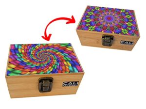 cali factory - marilyn monroe design 3d bamboo box, lenticular flip image on natural bamboo wooden box to organize all your accessories with hinged lid (trippy)