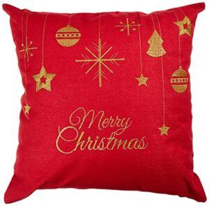 violet linen seasonal xmas christmas holiday glories pattern, polyester embroidered jacquard, ornaments, 18 inch x 18 inch, square, decorative accent throw pillow