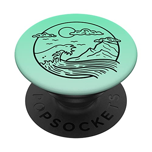 Mountain Scene Design - Ombre Seafoam Mint PopSockets Swappable PopGrip