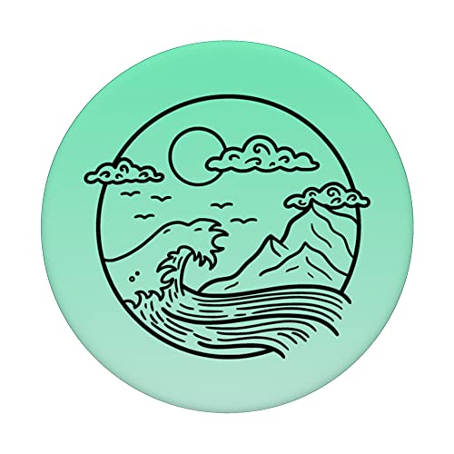 Mountain Scene Design - Ombre Seafoam Mint PopSockets Swappable PopGrip