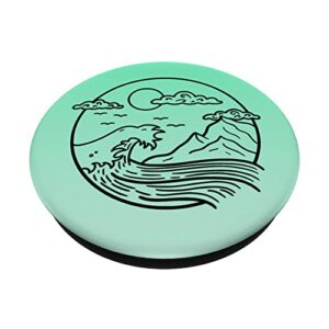 Mountain Scene Design - Ombre Seafoam Mint PopSockets Swappable PopGrip