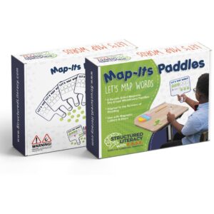 Word Mapping Paddles for Phoneme Grapheme Mapping | Orthographic Mapping & Science of Reading Manipulatives | 6 Double-Sided Magnetic Whiteboard Paddles w/ 36 Magnetic Discs