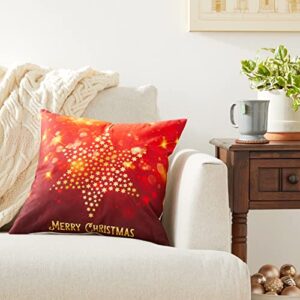 Violet Linen Seasonal Xmas Christmas Holiday Harmony Pattern, Polyester, Super soft feel faux suede fabric, digital print, Stars, 18 Inch x 18 Inch, Square, Decorative Accent Throw Pillow