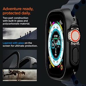 Spigen Thin Fit 360 Designed for Apple Watch Ultra 2/Apple Watch Ultra Case with Tempered Glass Screen Protector for Apple Watch Ultra 49mm Case - Black