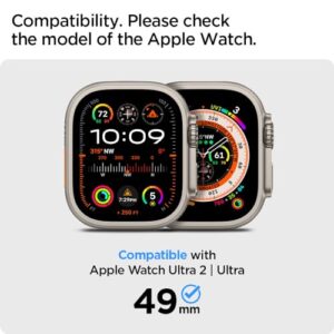 Spigen Thin Fit 360 Designed for Apple Watch Ultra 2/Apple Watch Ultra Case with Tempered Glass Screen Protector for Apple Watch Ultra 49mm Case - Black