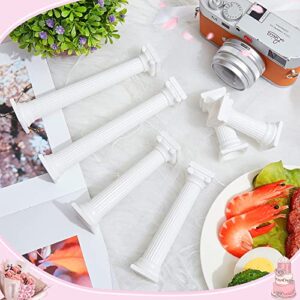 24 Pcs 3 Size Fondant Cakes Tier Separator Support Stand Roman Column Cake Tiered Stands Multilayer Cake Pillars Oman Column Wedding Cake Decoration Support Tool Sets for Wedding Cupcake Display